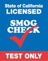 Official State of California Licensed Smog Test Only Station